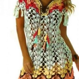 Схема узора вязания крючком для летнего платья