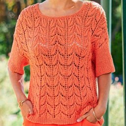Ажурный абрикосовый джемпер