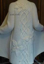 Пальто "Белые Клематисы"