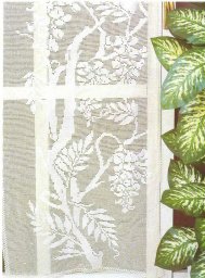 Нежная занавески в филейной технике, вяжем крючком