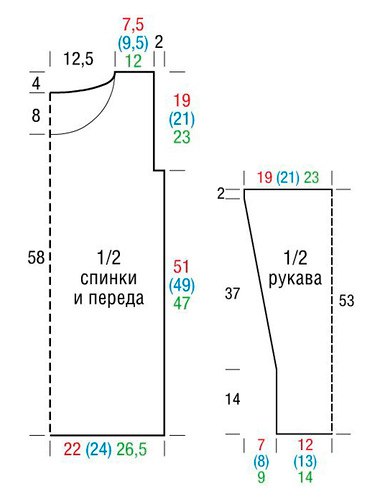 ​Абрикосовый пуловер спицами