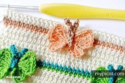 Красивый узор с бабочками для детского пледа Красивый узор с бабочками для детского пледа