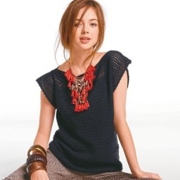 Топ в технике филейного вязания