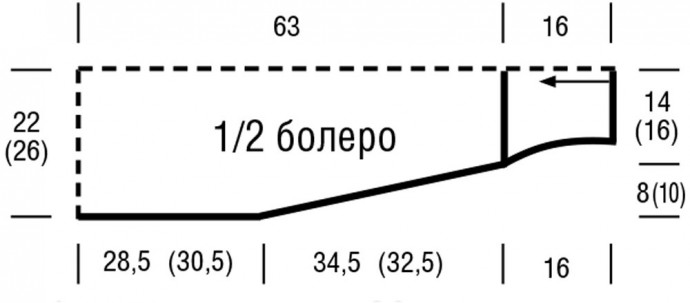 ​Болеро с ажурной каймой