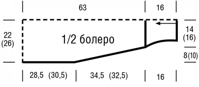 ​Болеро с ажурной каймой