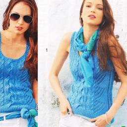 Вяжем бирюзовую маечку