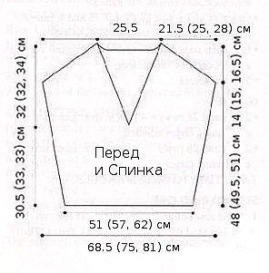 Пуловер необычного кроя спицами