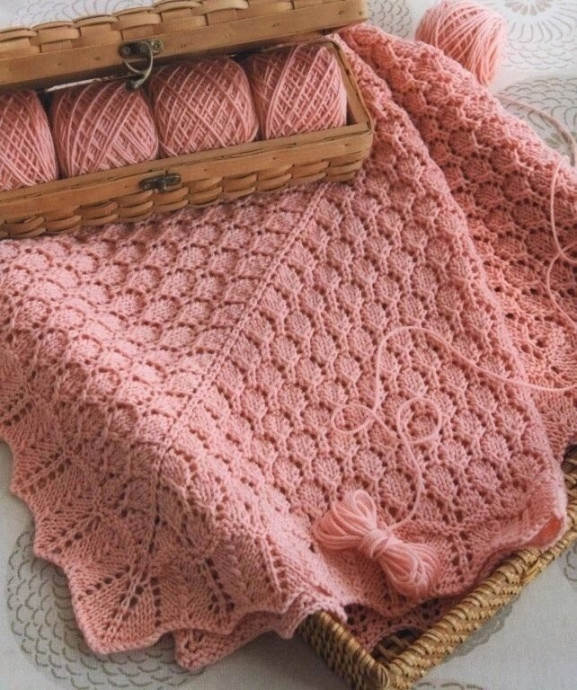 Нежный плед спицами Нежный плед спицами