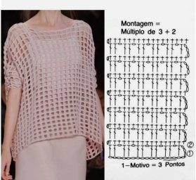 Сетчатый узор крючком