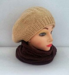 Двойной берет спицами