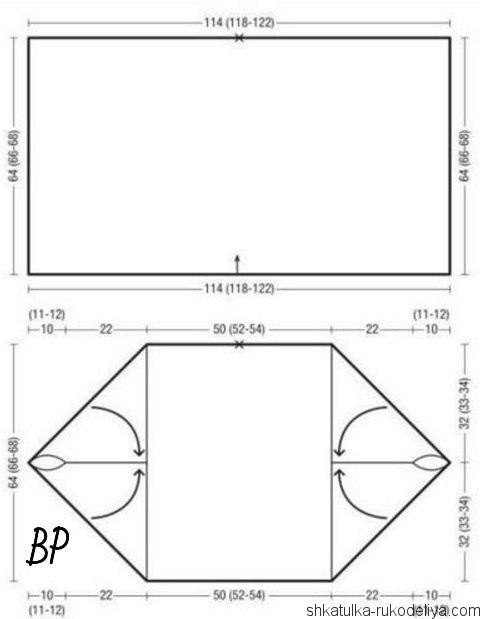 Накидка из прямоугольника узором "Паучки". Вязание крючком.