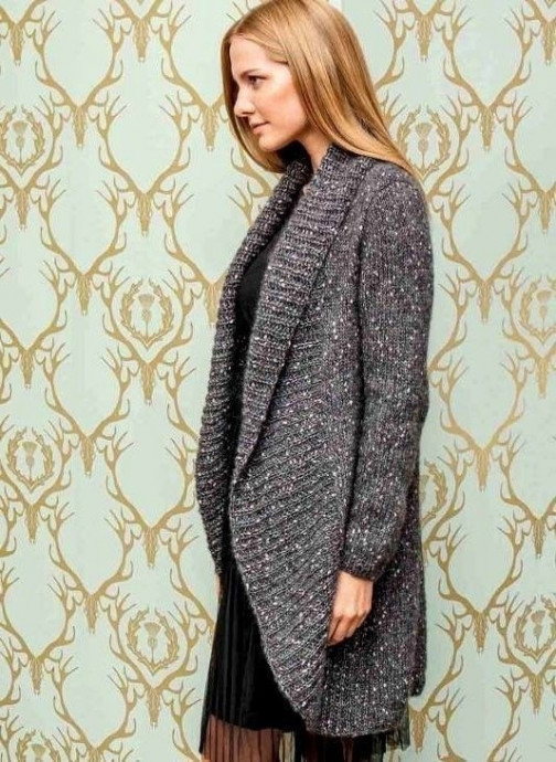 Кардиган с закругленными краями