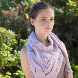 Стильная шаль "Бисбии", вяжем спицами