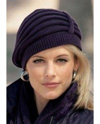 Берет из пряжи "Василиса" , вяжем спицами