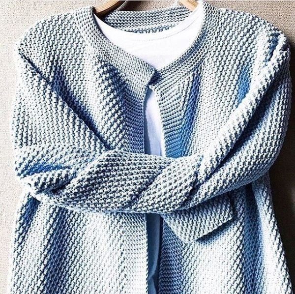Голубой кардиган из Gazzal baby cotton Голубой кардиган из Gazzal baby cotton