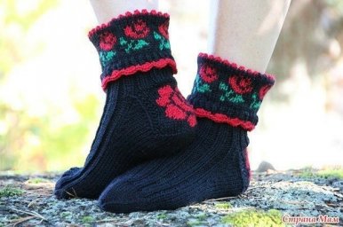 Носочки "Розочки", вяжем спицами