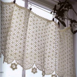 Оконная занавеска, вяжем крючком