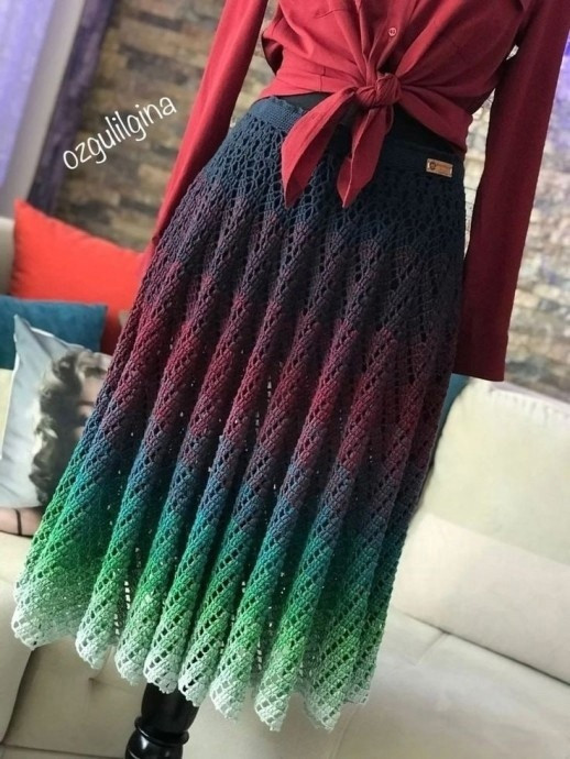 Ажурная юбка крючком Ажурная юбка крючком