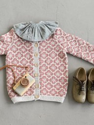 Жакетик жаккардовыми цветочками, вяжем для девочки