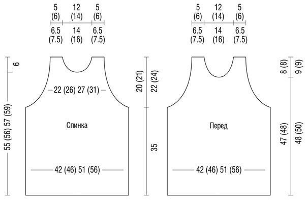 Майка спицами
