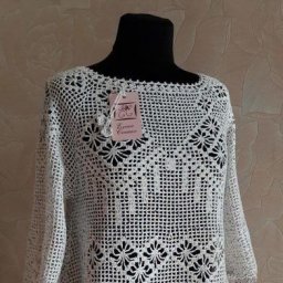 Нежная туника в филейной технике