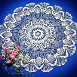 Праздничная салфетка крючком