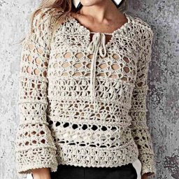 Бохо-шик: кружевная блуза, связанная крючком