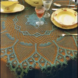 Тончайшая скатерть крючком