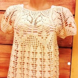 Ажурная кофточка, связанная крючком