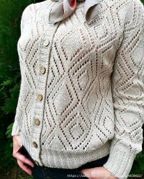 Серый кардиган спицами