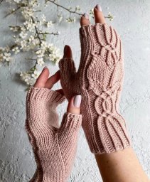 Митенки спицами