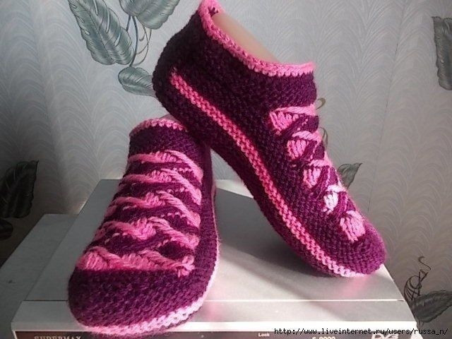 Тапочки спицами