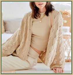 Узор для свободного жакета спицами