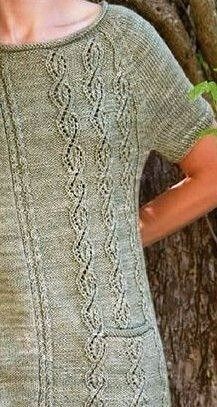 Платье туника с узором из объемных косичек