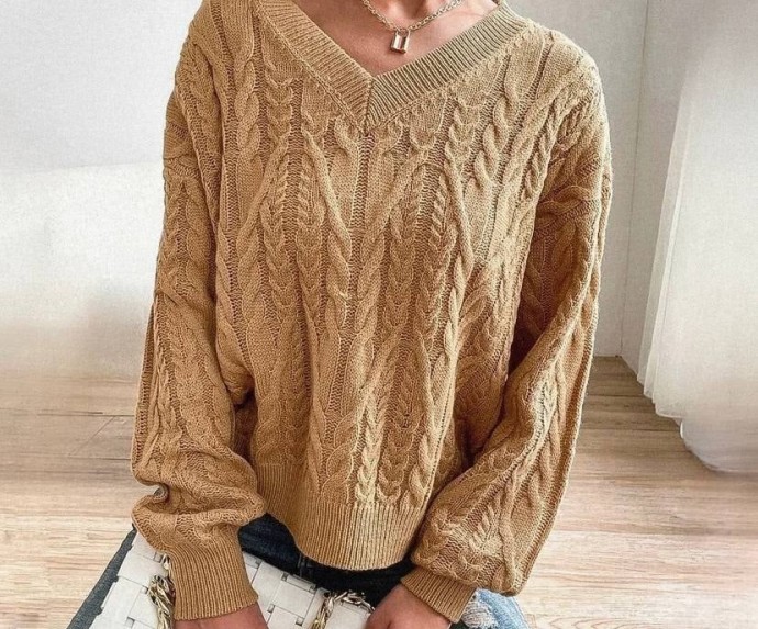 Пуловер спицами, схема узора