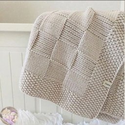 Покрывало "Шахматка", вяжем спицами