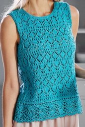 Топ спицами с ажурной каймой крючком