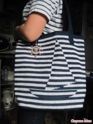 Пляжная сумка крючком в технике жаккарда: стильный аксессуар для лета