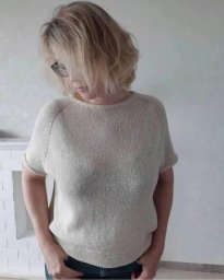 Уникальная вязаная футболка из хлопковой пряжи