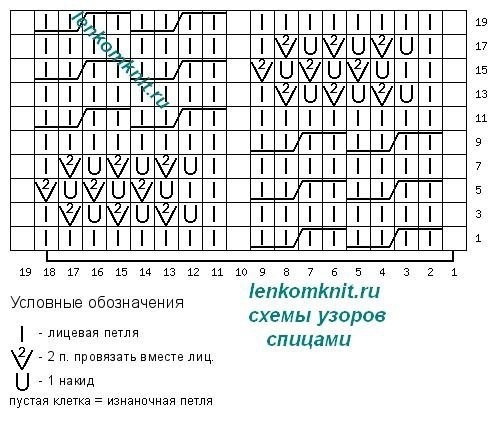 Азиатский джемпер с интересными узорами, схемы