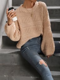 Сочетание интересных узоров для джемпера спицами