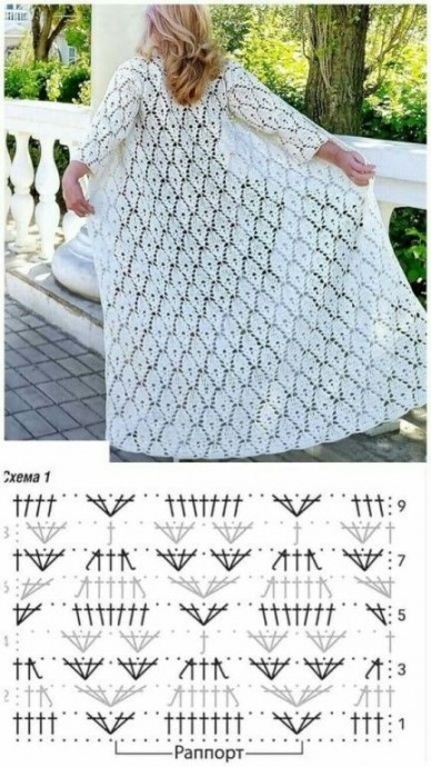 Узор для ажурного кардигана