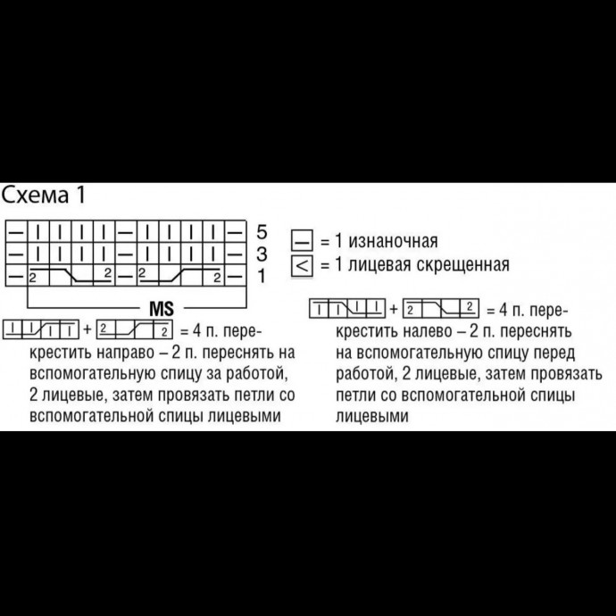 Пуловер с косами и переплетениями