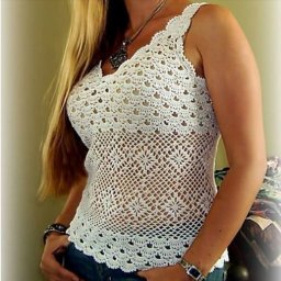 Вяжем ажурный топ на лето