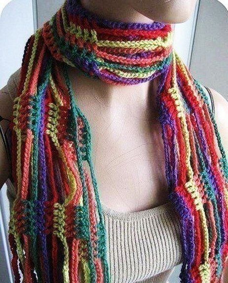 Идея для многоцветного шарфика