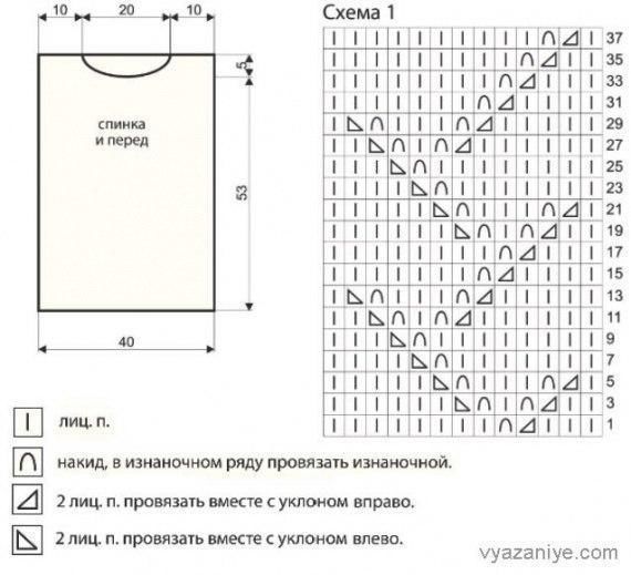 Нежный топ спицами