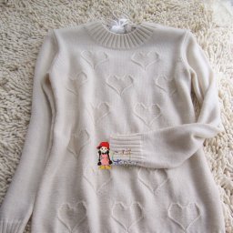 Сердечный узор спицами, подойдет для свитера/кофты/пуловера/платья