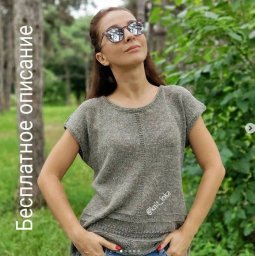 Простой топ из Filati Burati Lino Seta спицами