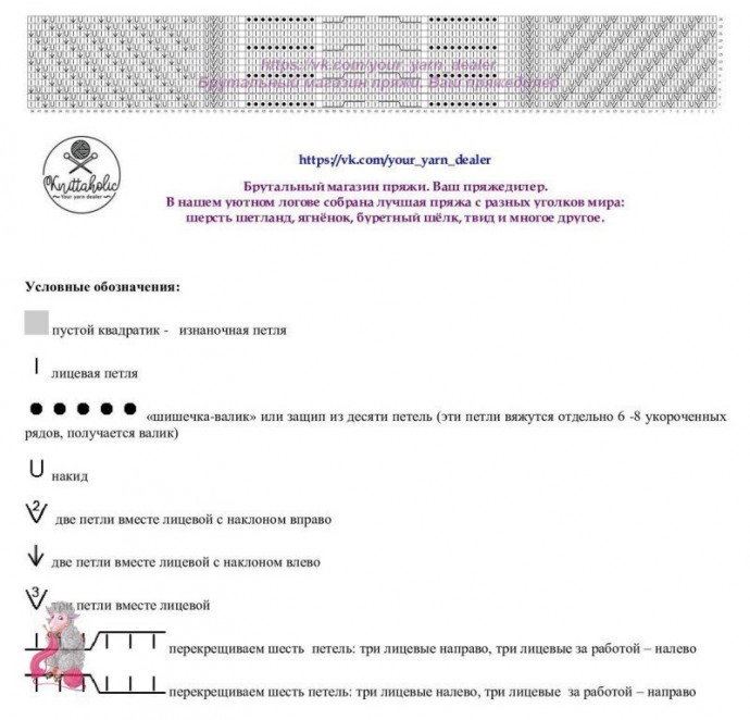 Узорчатый свитер спицами