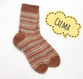 Жаккардовые носочки спицами